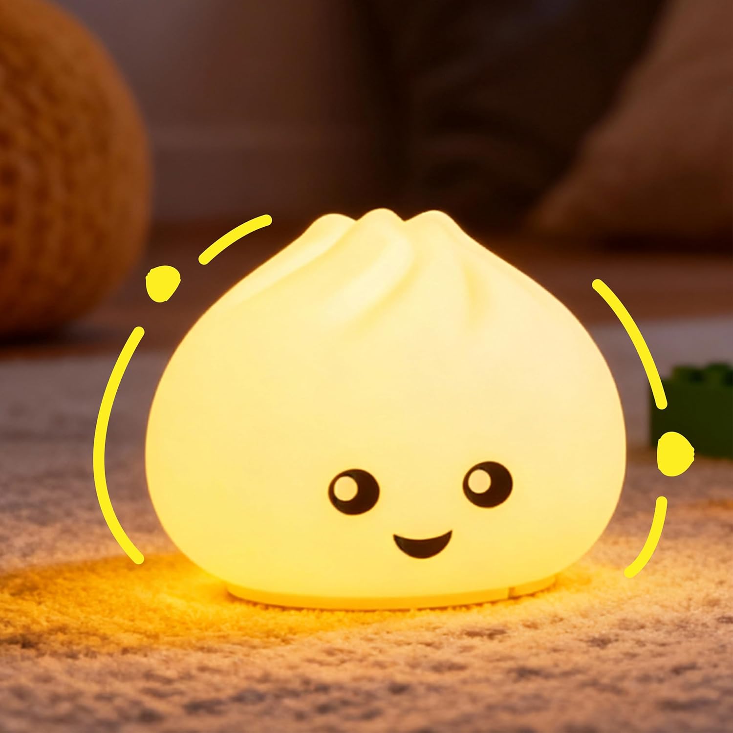 Dumpling Squishy Night Light, Rechargeable 16 Color Changing LED Night Light, Portable Soft Silicone Touch Lamp for Nursery, Kids Room, Ideal Gifts for Girls Boys