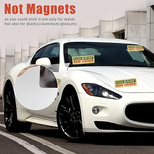 Miniatura 4 de Adhesivo para ventana de automóvil, 3 unidades, sin adhesivo magnético para automóvil, nuevos letreros de seguridad para el conductor para