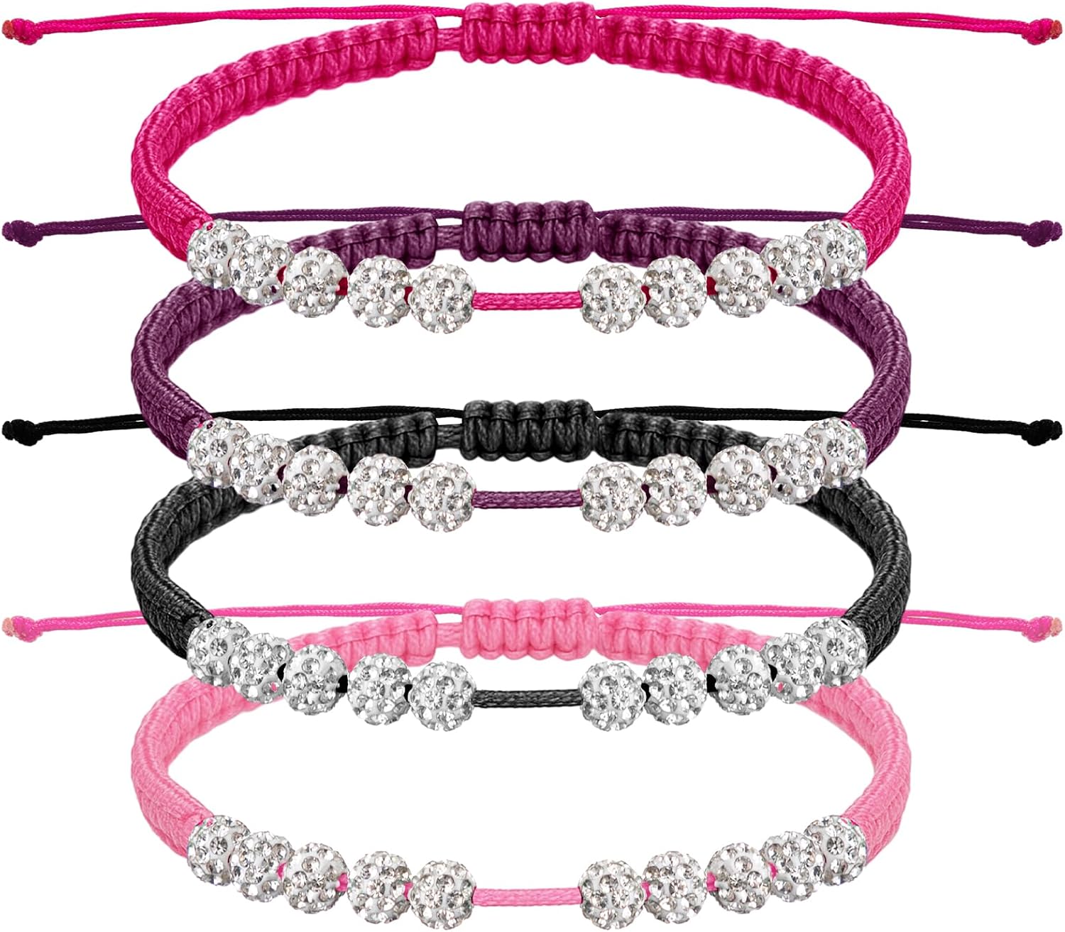 Quelay Golf Score Counter Rhinestones 10 Beads Adjustable Golfer Bracelets Gifts for Women, Golf Stroke Counter Bracelets
