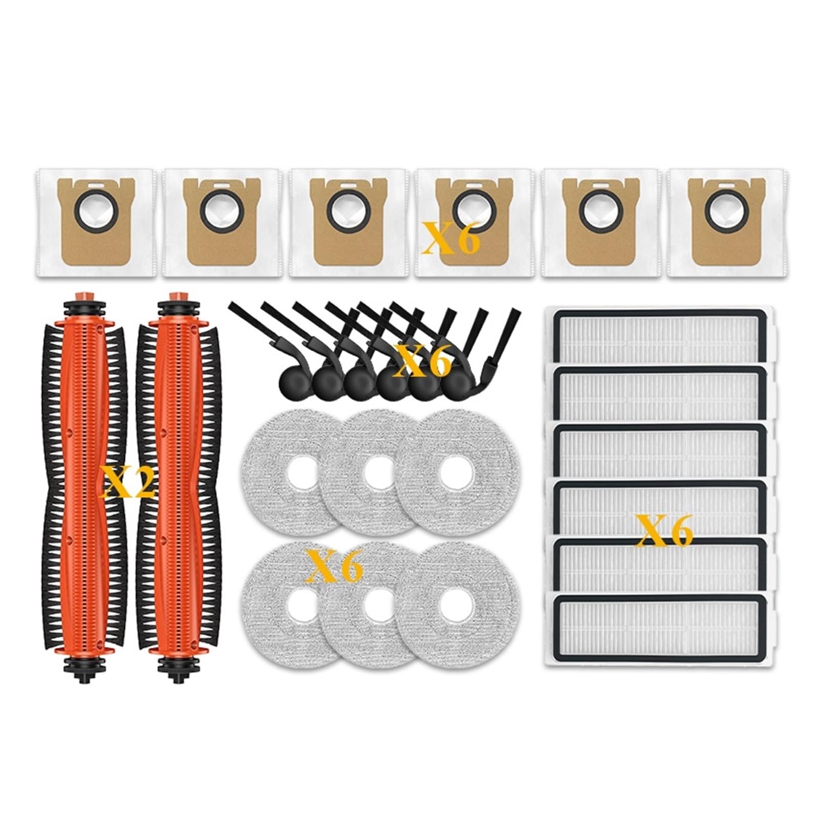 Kompatybilny z Xiaomi Robot Vacuum 5 kompatybilny z OV31GL, kompatybilny z Xiaomi Robot Vacuum 5 Pro, kompatybilny z OV21GL Tricut części główna szczotka boczna filtr mopa torba materiałowa(U)
