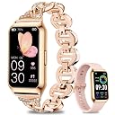 GADIXY Fitness Tracker,Smart Watch with 24/7 Heart Rate/Step Counter/Calories,Activity Tracker,Health Tracker with Blood Pressure Sleep Monitor,IP68 Fitness Watches for Women Android&iOS Gold+Pink gallery image