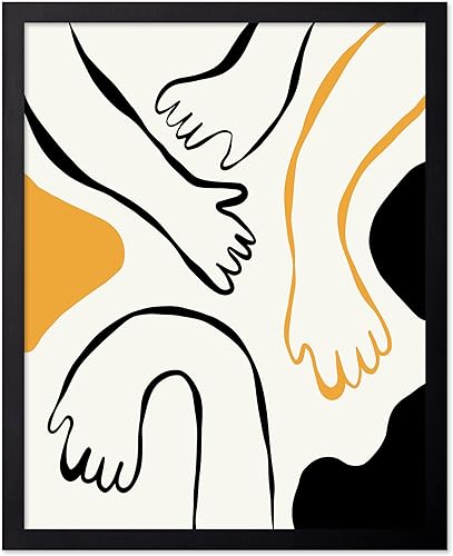 Miniatura 59 de Monem Art - Póster abstracto, impresión de dibujo de línea retro, arte moderno, arte negro y amarillo, arte moderno, arte bohemio elegante, arte Sin