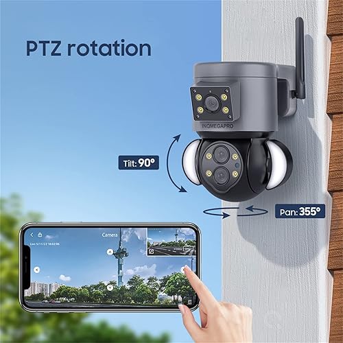 Miniatura 2 de Cámara de seguridad de 4MP para exteriores, zoom óptico 10X, cámara inalámbrica Wifi de doble lente, sistema de cámara de seguridad de 360