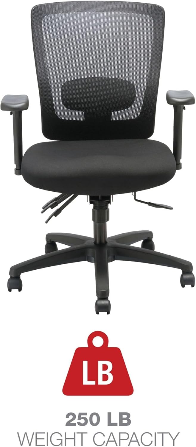 Alera ALE Envy Series Mesh Mid-Back Multifunction Chair, Black