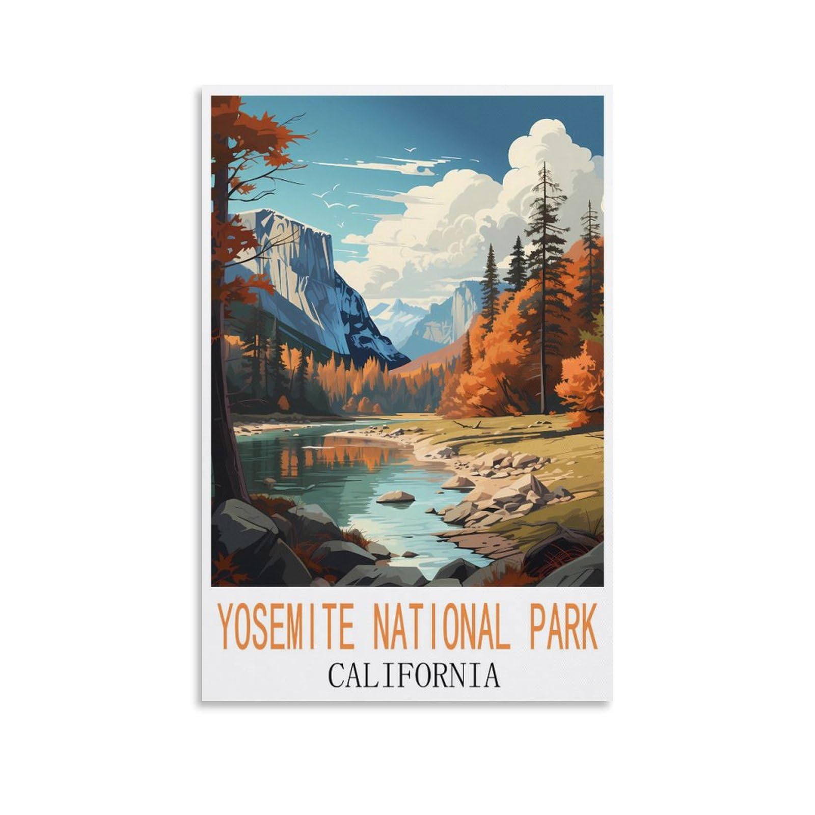 HSAYYIII Yosemite National Park California Vintage Travel Posters 08x12inch(20x30cm) Canvas Art Poster And Wall Art Picture Print Bedroom Decor