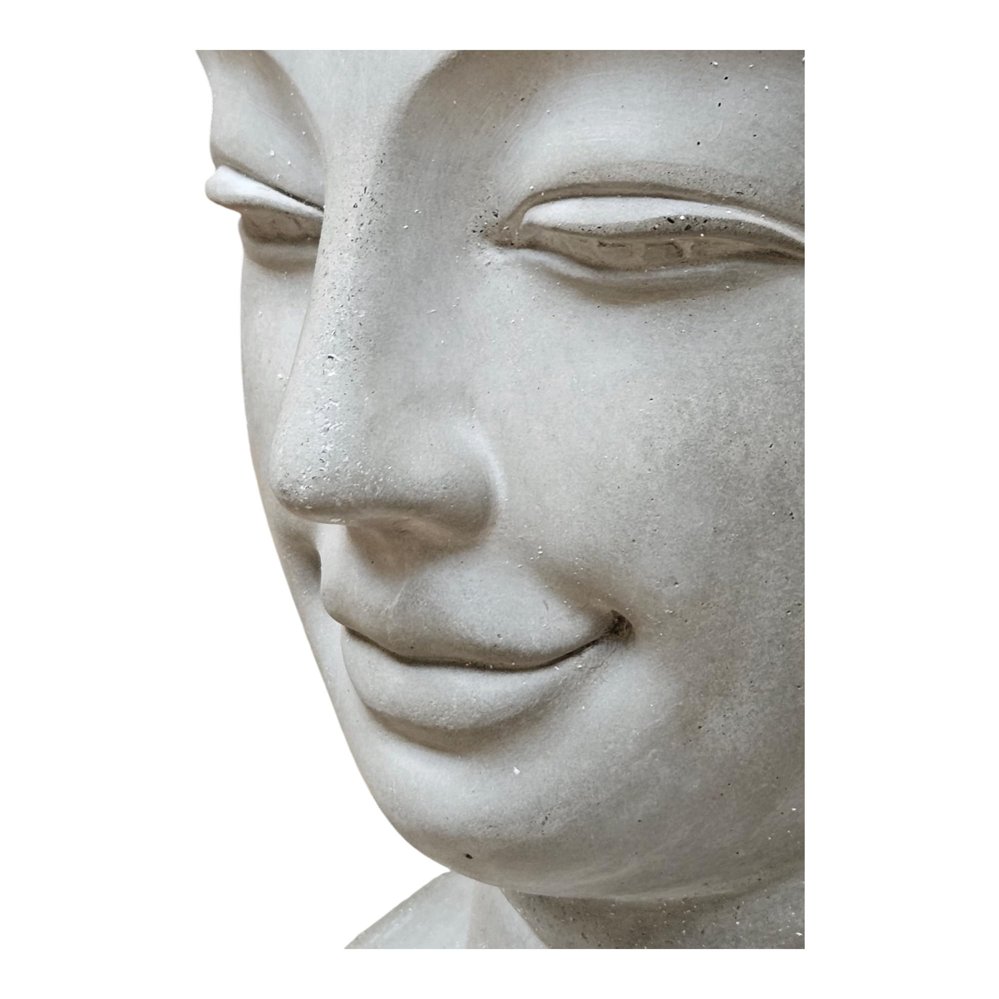 Teramico Gartendekoration Gartenfiguren Statuen aus Beton in Grau - Stern/Buddha/Französische Lilie - absolut frostfest (Buddha)
