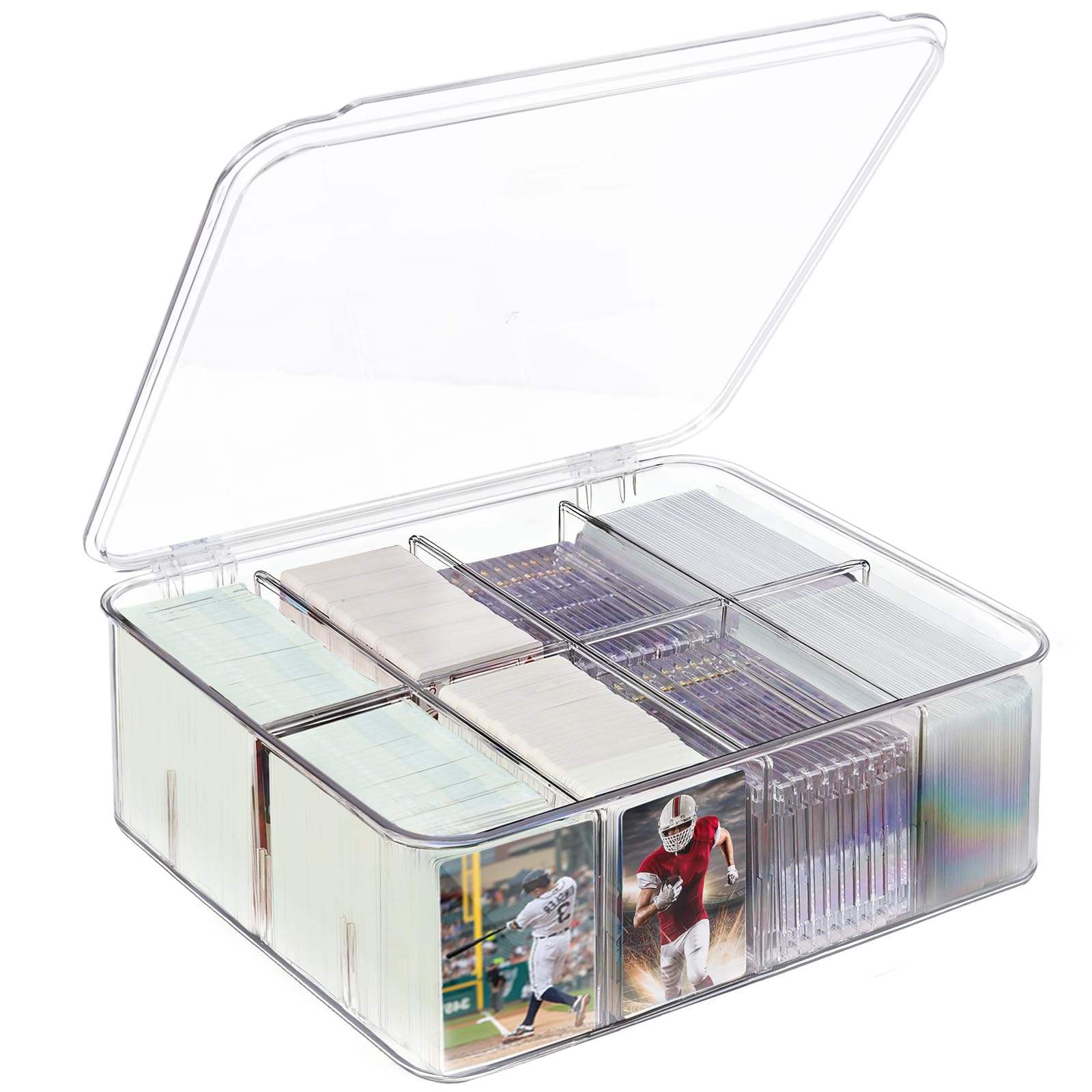 sunoyar Trading Card Storage Box, Holds 2000+ Cards, Plastic, 1Pack
