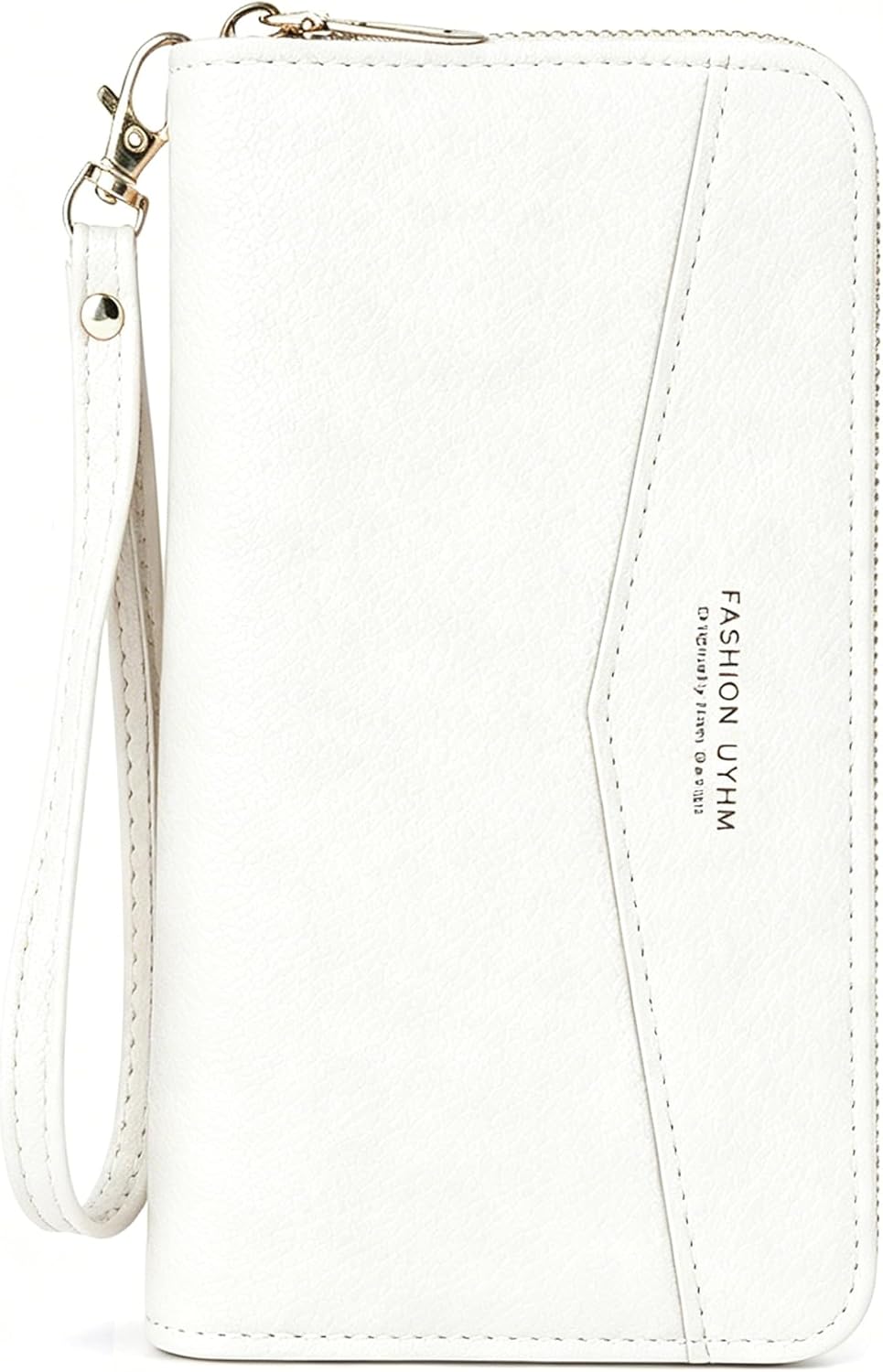 PU Leather Long Wristlet Wallet, White