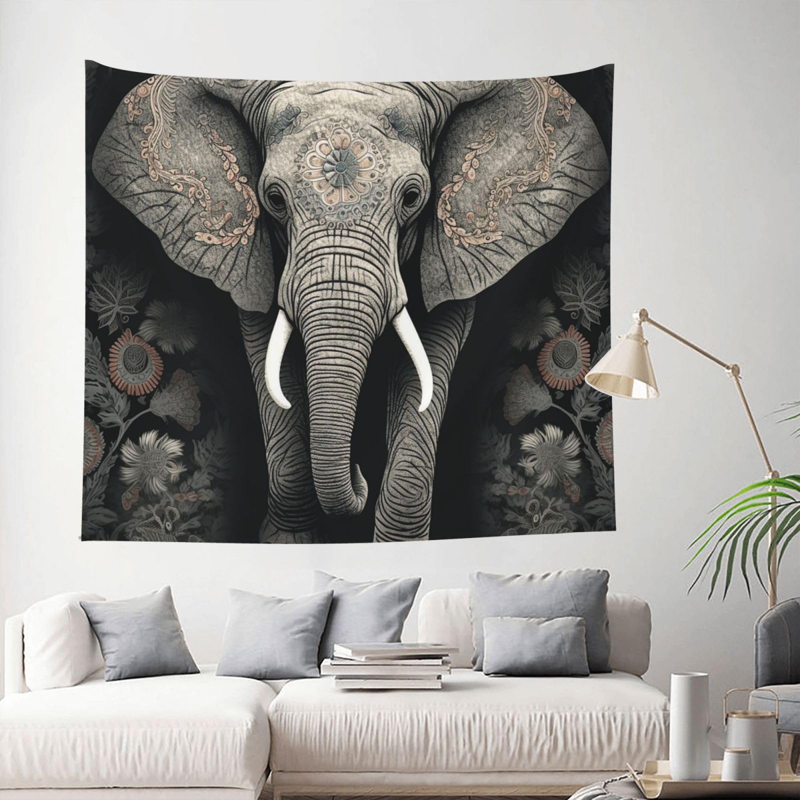 MXDLKSWPOH Tapestry 152x130 cm Art Wall Hanging for Living Room Modern Soft Aesthetic Tapestries Poster Elephant pattern Tapestry Home Decoration Large Wall Tapestries for Bedroom Dorm Decor