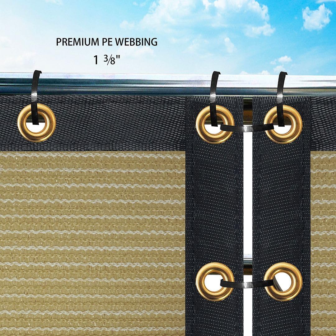 Houssity Tan Beige 6' x 11' Fence Privacy Screen Cover Panel Shade Cloth Fabric for Chain Link Fence Patio Pool Driveway Walkway Construction Project Playground Outdoor Events