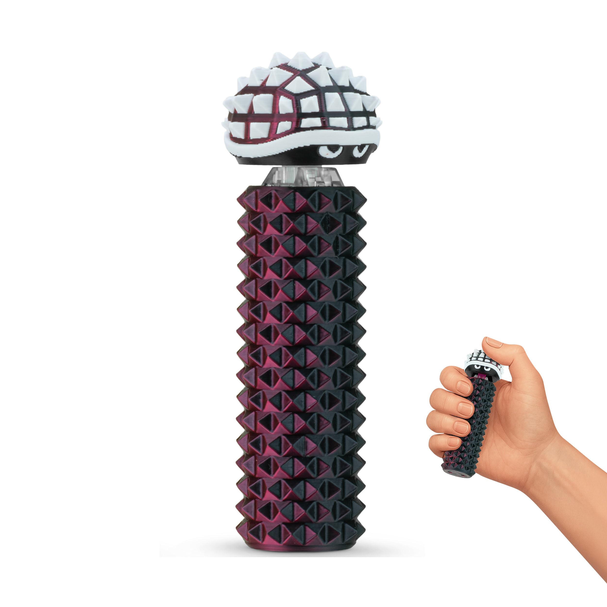 Distractibles Shelly - Sensory Fidget Toy, Textured Pain Stim Device, Stress Relief for Focus and Concentration (Neon Crimson)
