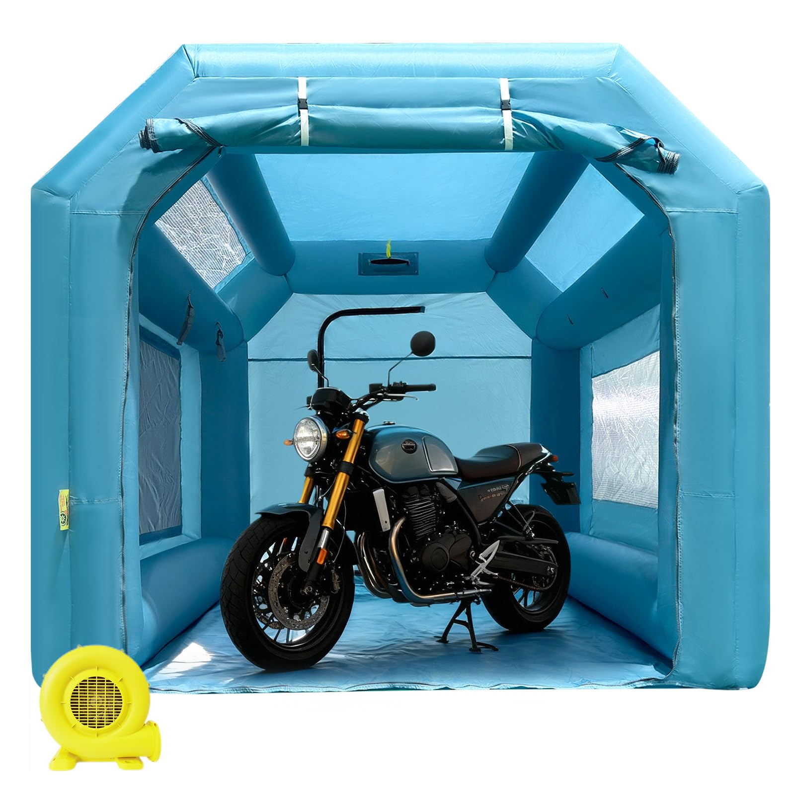 Photo 1 of OZIS 10.8x8.2x7.2Ft Inflatable Paint Booth with Air Filter System Portable Spray Booth Tent with Blower for DIY Painting Motorcycles, Furniture, and Car Parts
