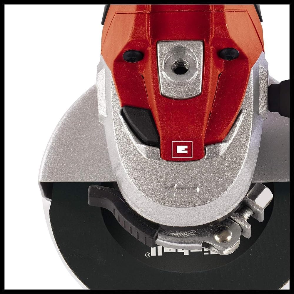 Einhell Amoladora angular con cable - TE-AG 125/750 Kit. 750 W, sistema de bloqueo del husillo, bajas vibraciones, incl. 1 disco de corte de diamante, protector de disco de corte. Con estuche | 750 W | Bloqueo de husillo | Ajuste rápido | Disco de corte d