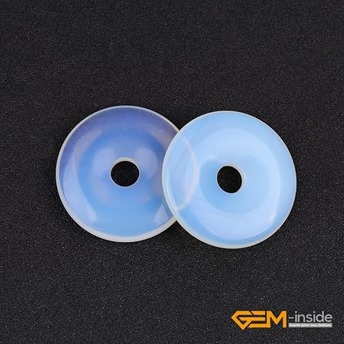 Miniatura 3 de GEM-Inside - Cuentas circulares de piedra de opalita blanca crema de 40 mnm para hacer joyas colgantes, energía, chakras, masaje, guasha,