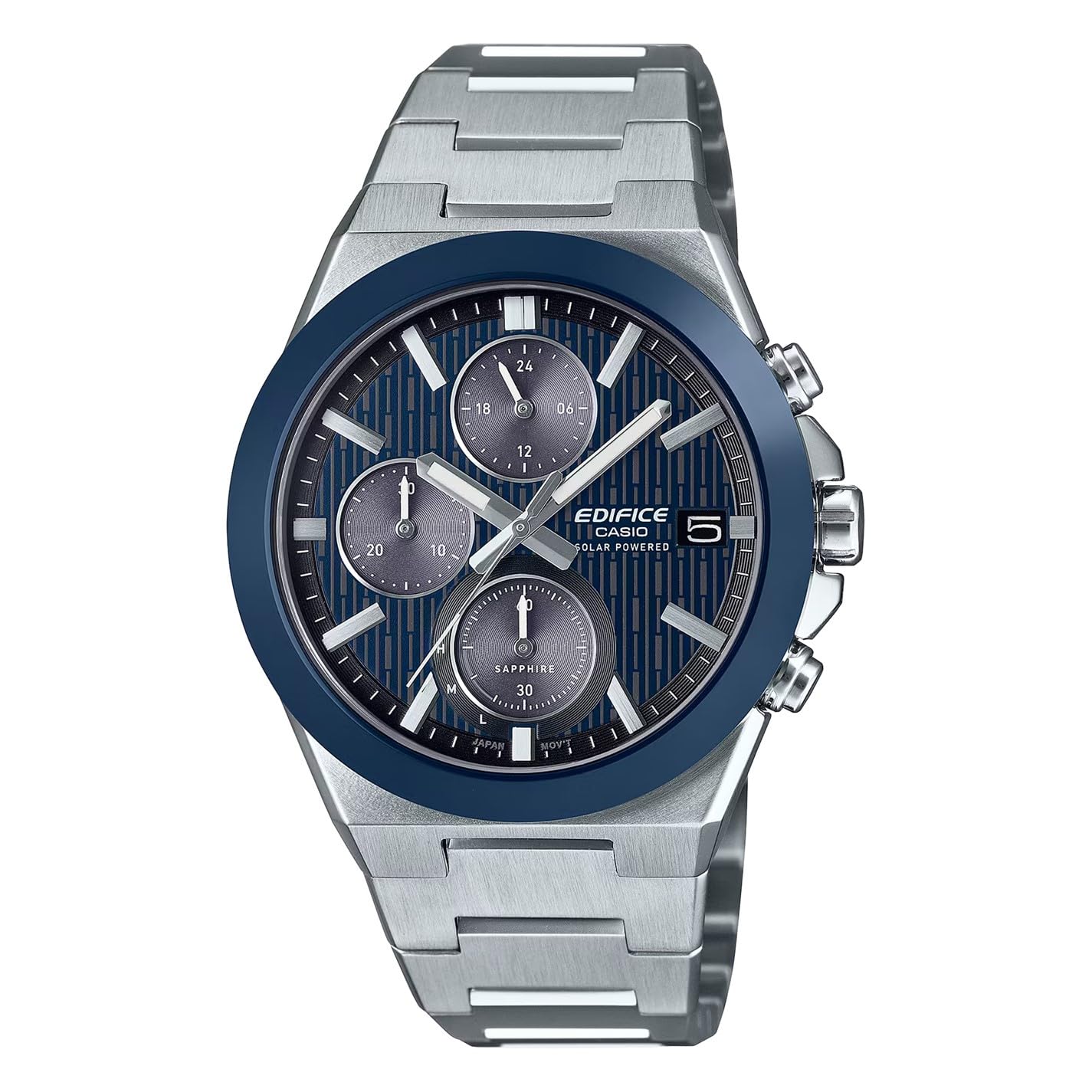 Casio Edifice Men's EFS-S650D-2AEF Ceramic Blue Dial Silver-Tone Bracelet Solar Watch