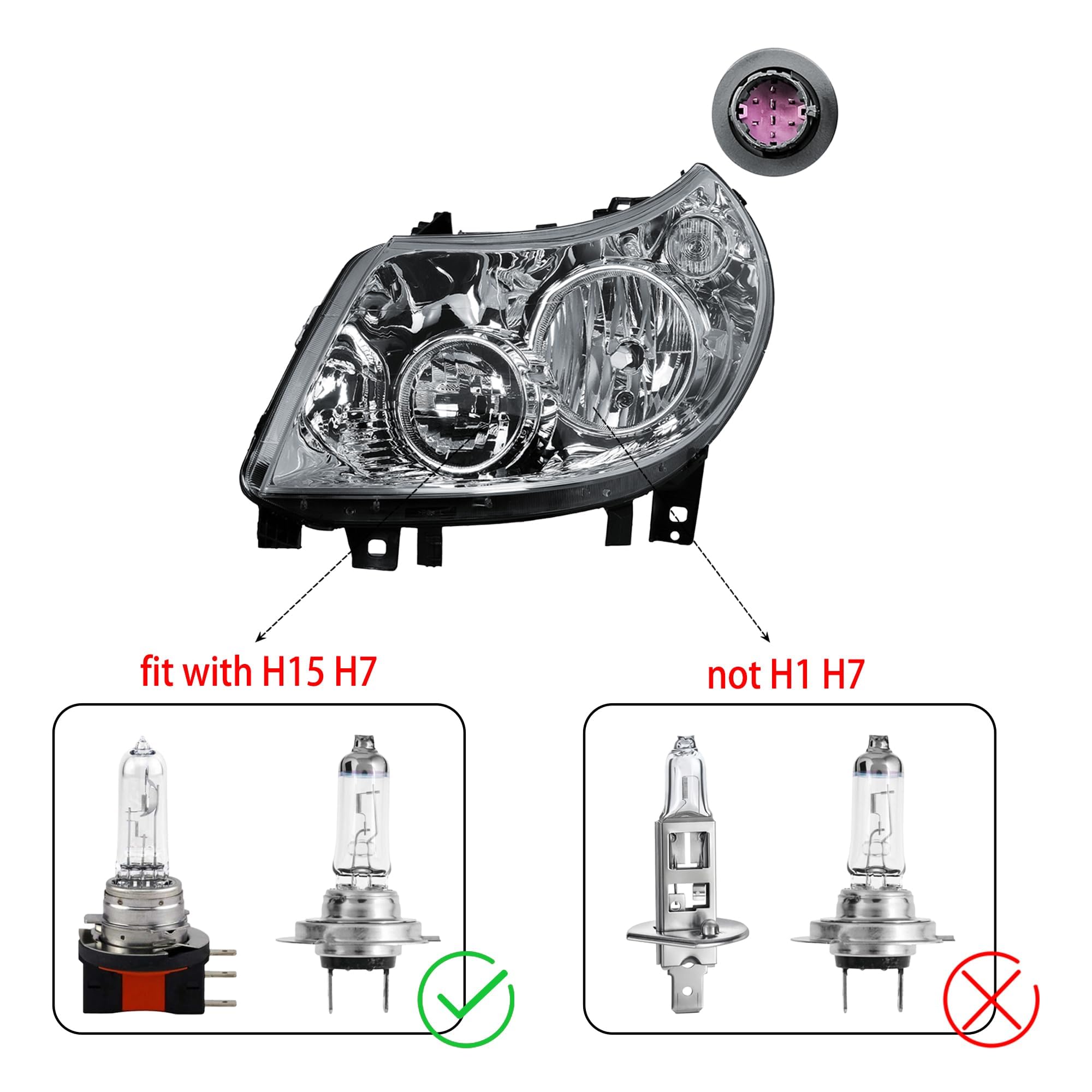 Phare avant gauche côté conducteur avec moteur phare pour Fiat Ducato Citroën Jumper Peugeot Boxer 2011-2014