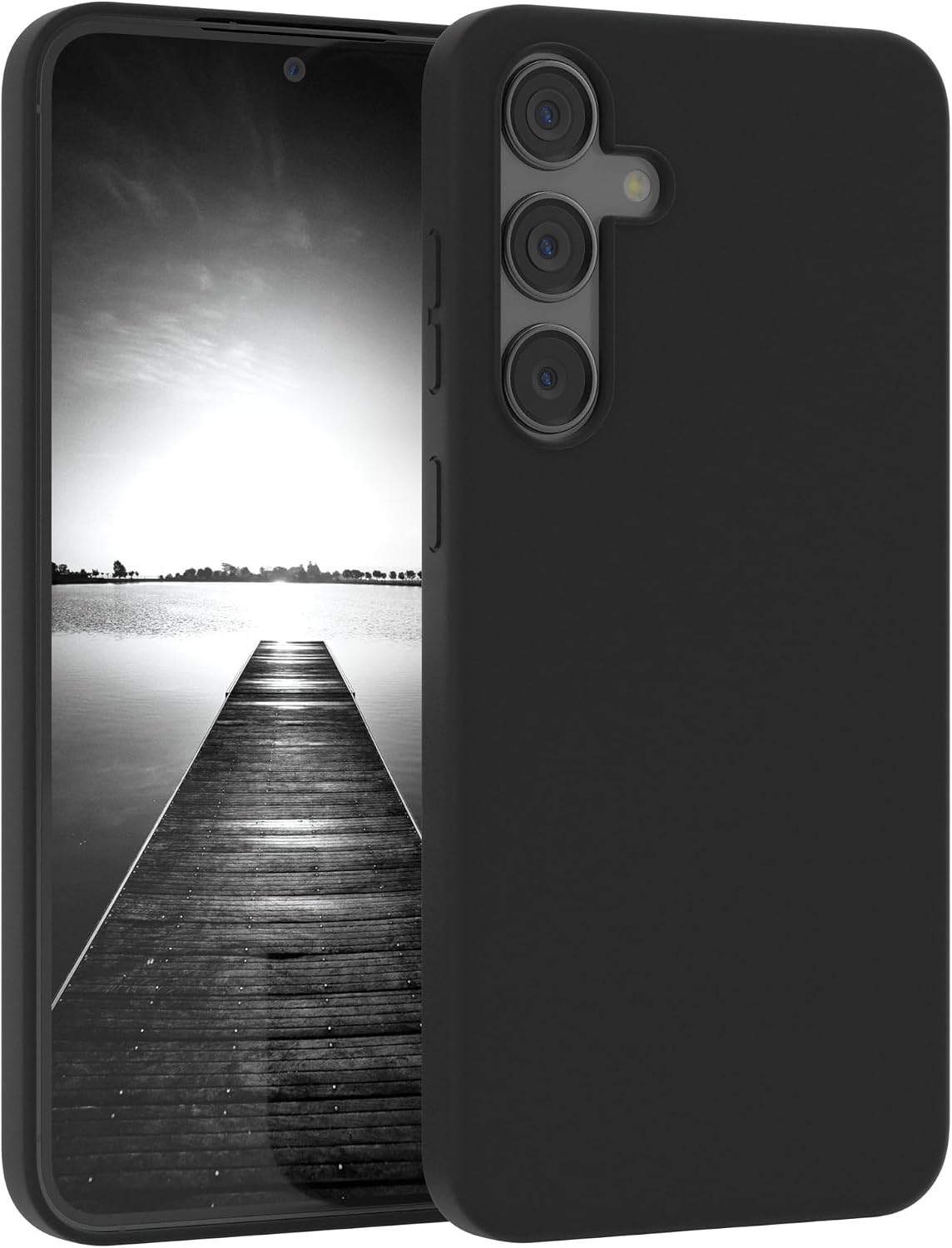 EAZY CASE Premium Silikon Handyh lle kompatibel mit Galaxy S24 Plus Slimcover mit Kameraschutz und Innenfutter Silikonh lle Schutzh lle Bumper Handy Case H lle Softcase Schwarz