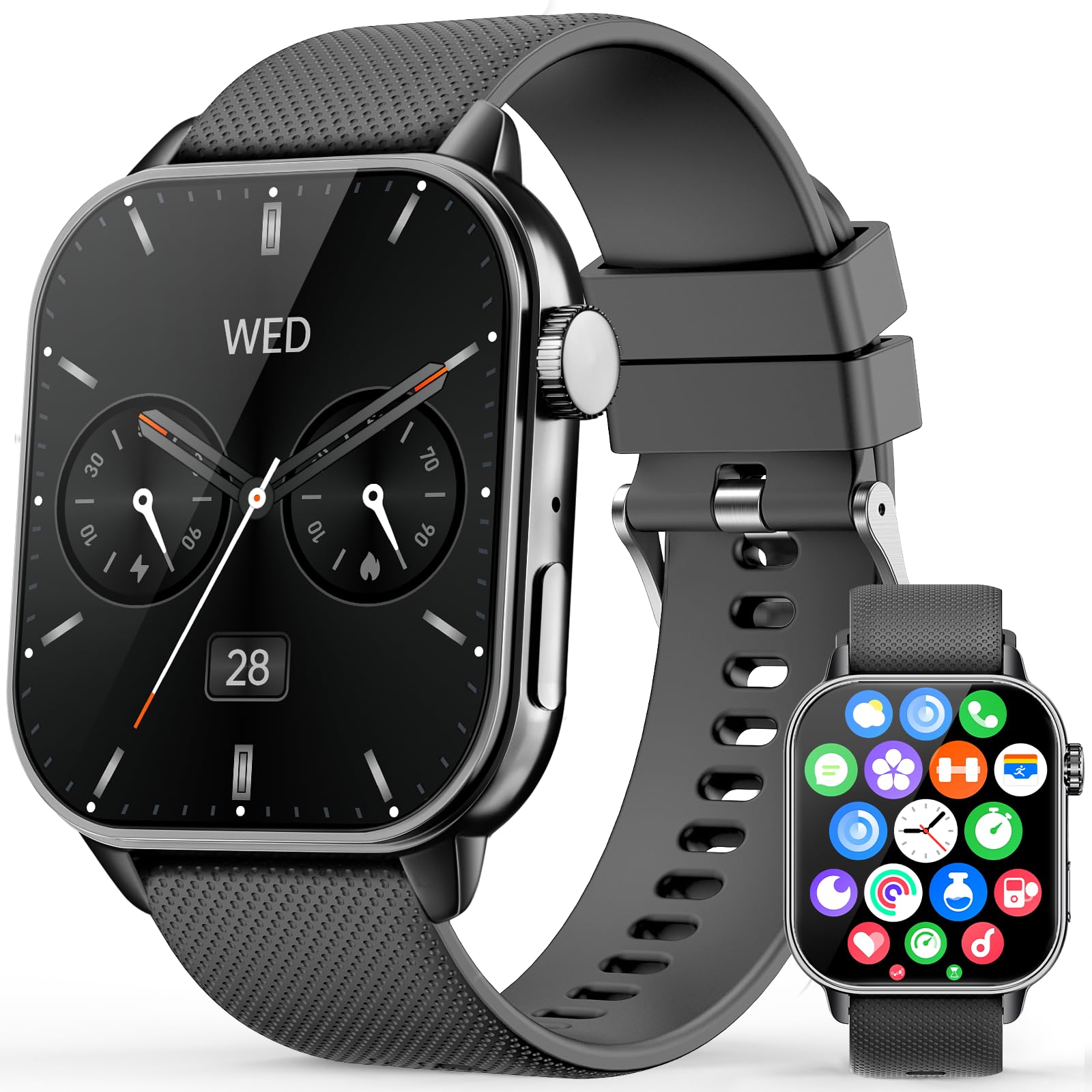 Smart Watch for Men Women 1 85 AMOLED HD Fitness Watch with 120 Sports Modes Bluetooth Call Heart