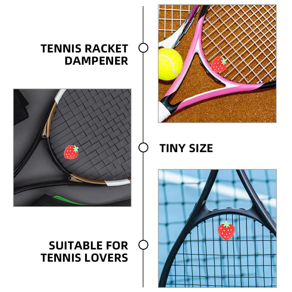 ifundom Ammortizzatori Tennis Silicone Assorbitori per Racchette Design E Facile Applicazione E Compatibile con Diverse Racchette Tennis 8