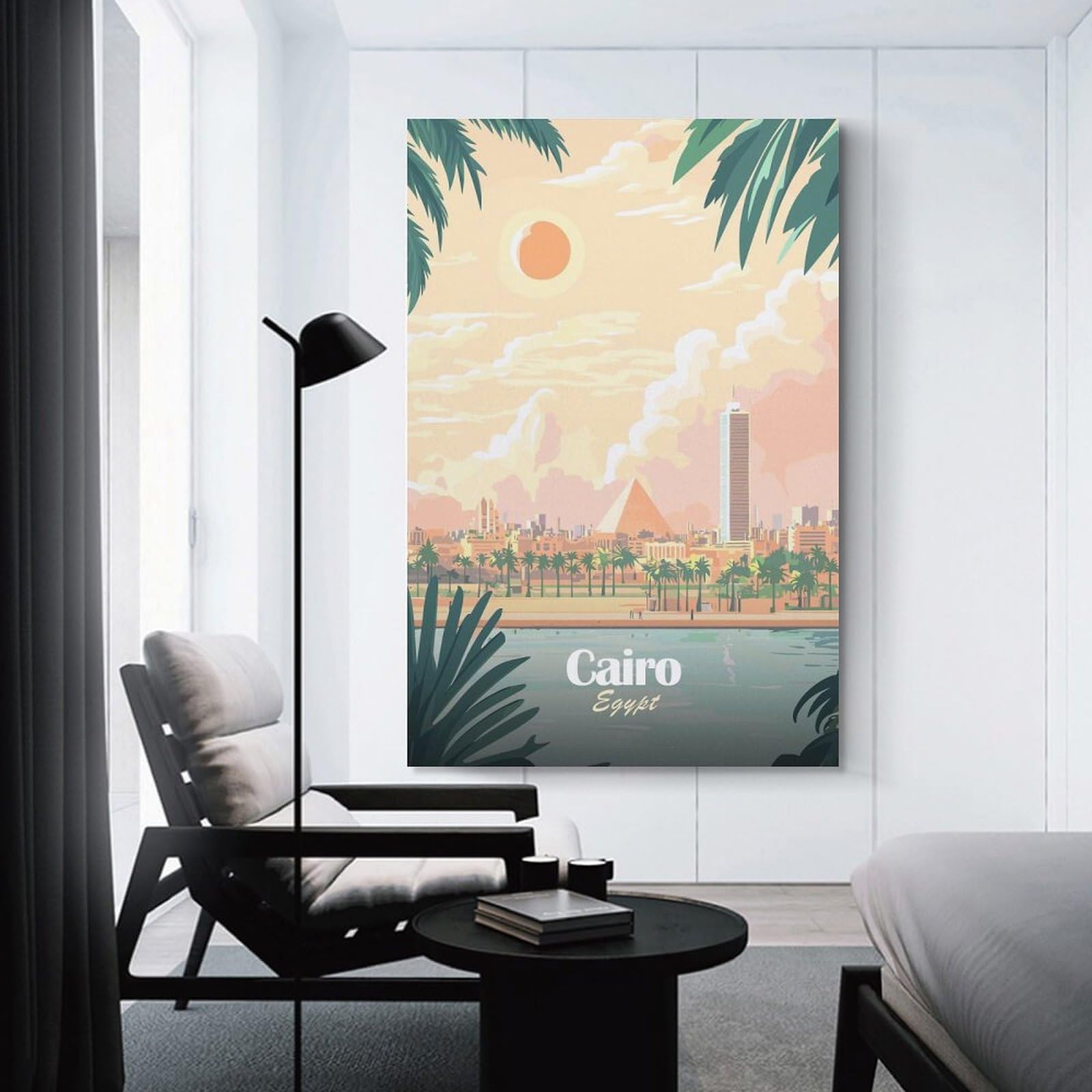 Junmoney Decorative Wall Artwork Cairo, Egypt Travel (2), 12x18inch(30x45cm), for Calm Bedrooms, Home Corners Or Flats, An Easy Wall Refresh for Bedrooms