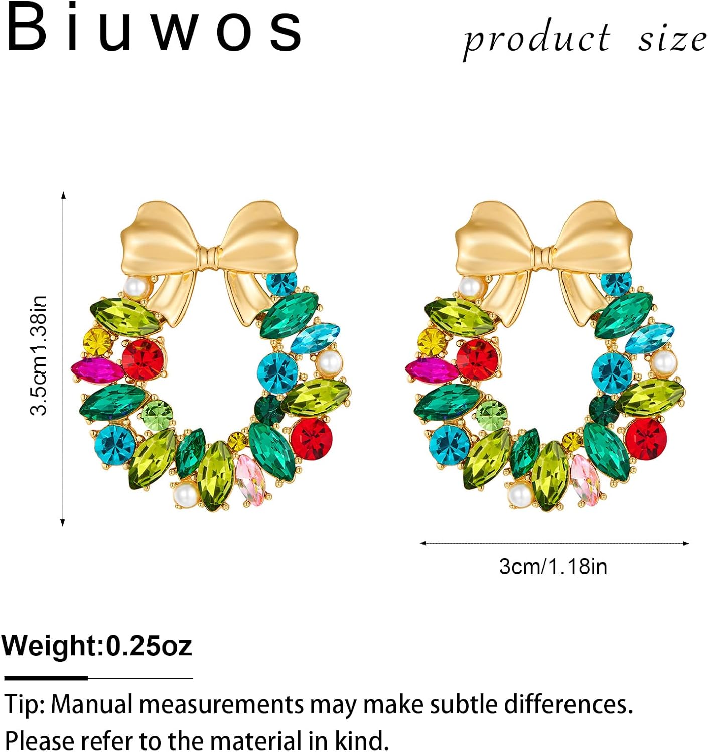 Colorful Christmas Earrings for Women Cute Reindeer Bow Wreath Light Bulb Xmas Dangle Earrings Holiday Christmas Jewelry - Image 6