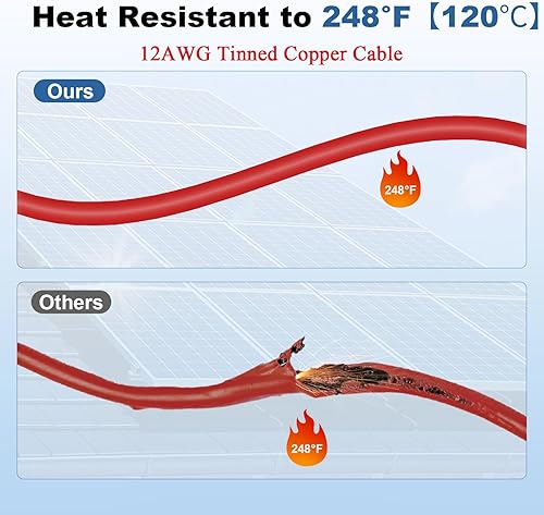 Miniatura 5 de Cable de carga solar a XT60, cable de extensión de carga solar para centrales eléctricas generadores solares (12 pies 12 AWG)