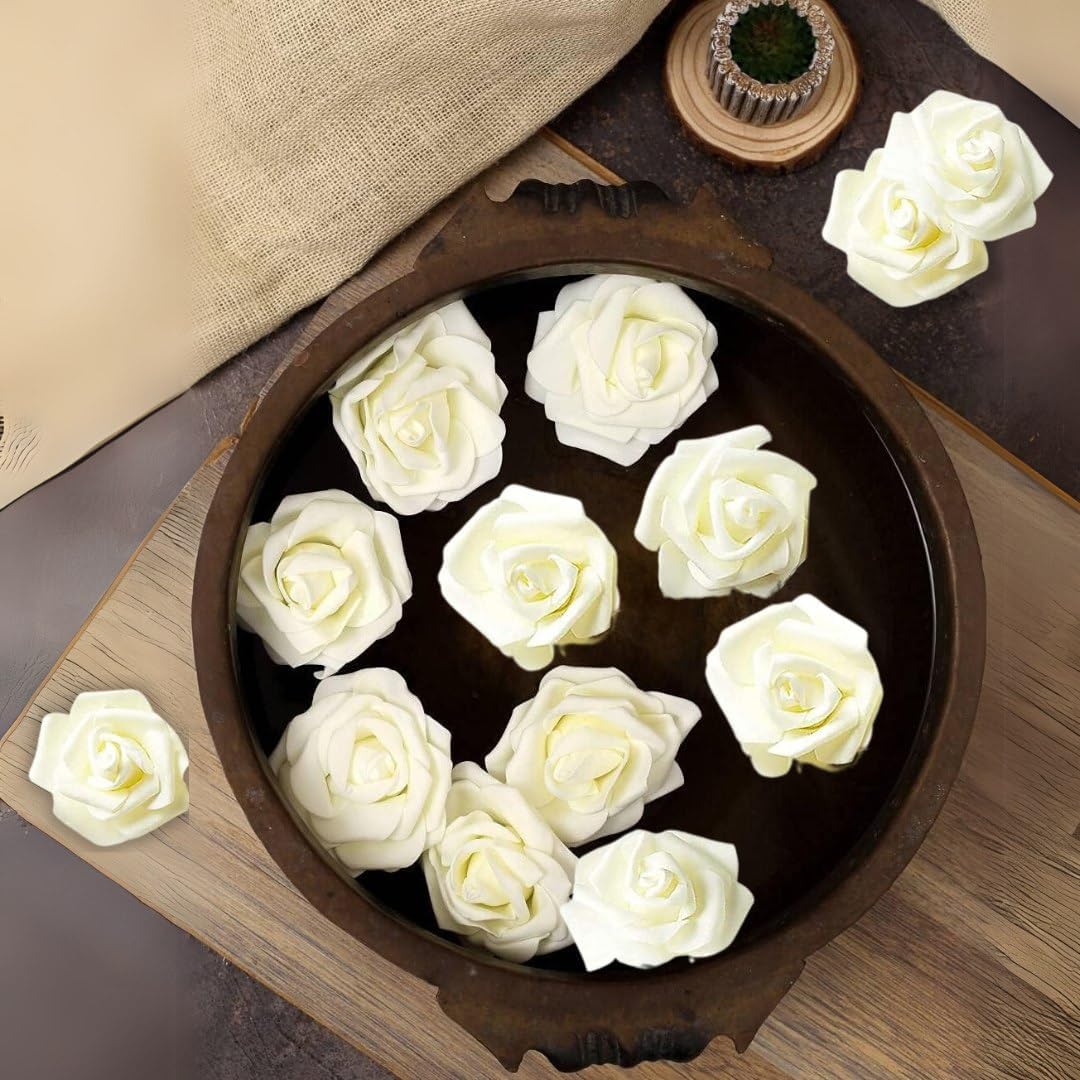 Big Rose Foam Flowers - 12 Pack for Decorations -15 Big Rose Foam Flowers - 12 Pack for Decorations -15