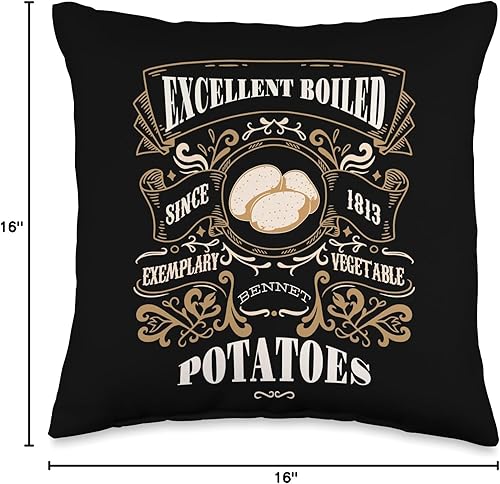 Miniatura 4 de Excellent Boiled Potatoes Pride & Prejudice Jane Austen Meme - Almohada de 16 x 16 pulgadas, multicolor