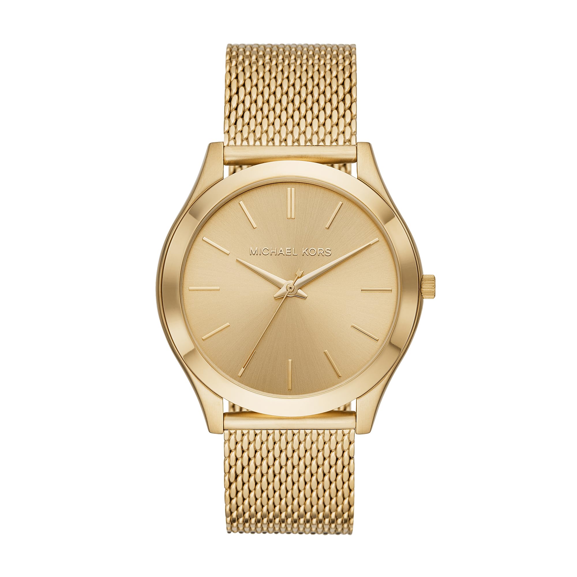 Michael Kors Orologio da uomo Slim Runway, misura cassa 44mm, movimento a tre lancette, cinturino in acciaio inossidabile
