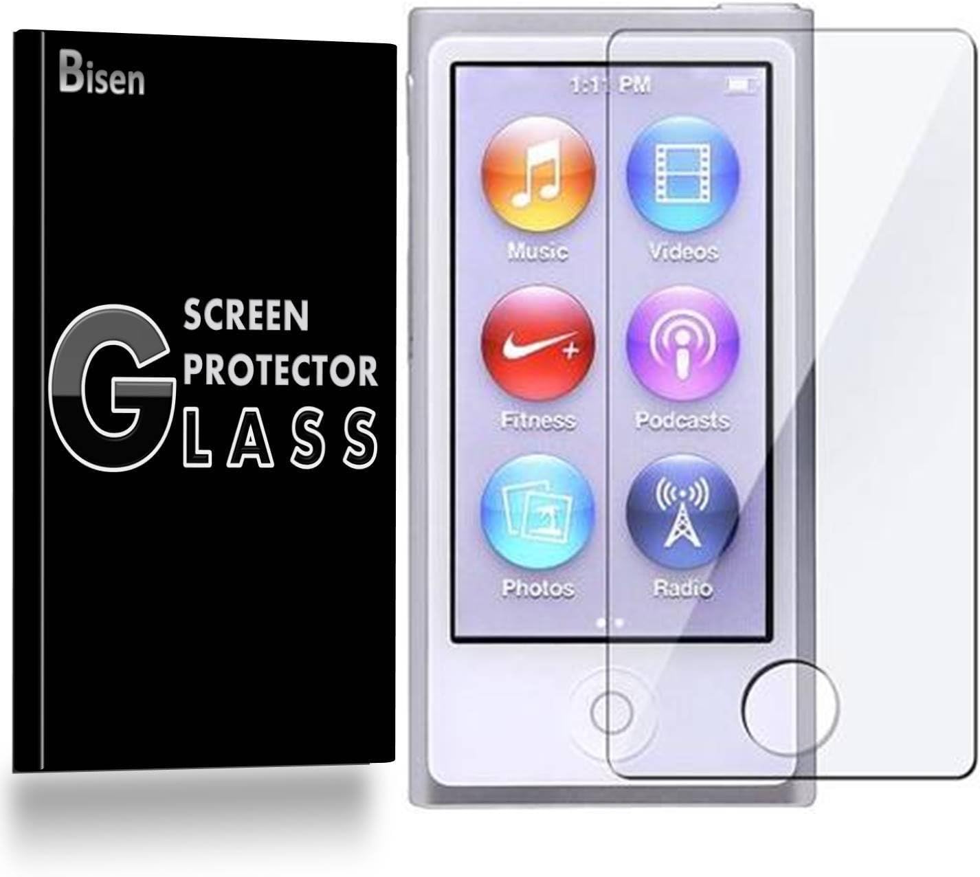 [3-Pack] BISEN for iPod Nano 7 (7th Gen) Screen Protector Tempered Glass, 9H Anti-Scratch, Anti-Shock, Anti-Bubble, Lifetime Protection & Replacement