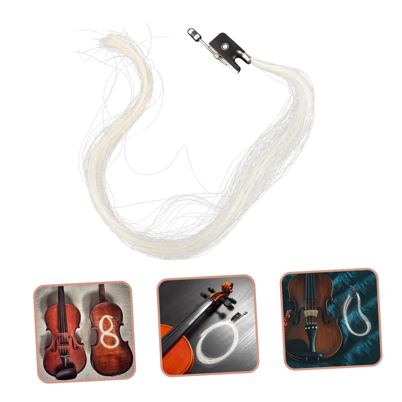 ifundom 4pezzi Per Violino Cavallo Naturale Di Filo Pelo Di Cavallo Per Riparazioni Materiale Resistente e Facile Da Usare Per Strumenti Musicali Corda