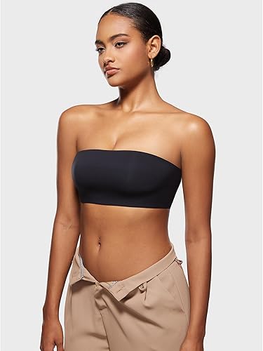 Miniatura 3 de INLYRIC Brasier sin tirantes para mujer, sin tirantes, sin costuras, cómodo, elástico, sin relleno, para mujer