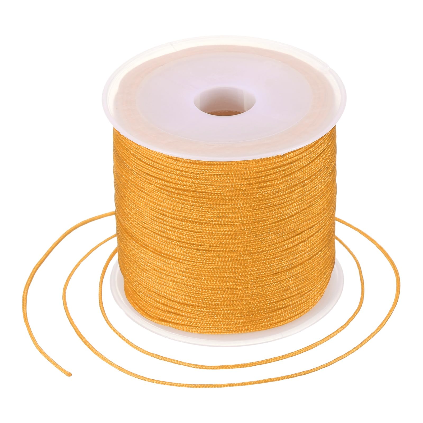 sourcing map 0.8mm Nylon String for Bracelets, 44 Yards Satin Nylon Beading Thread Chinese Knotting Cord for Jewelry Making DIY Craft Beading Friendship Necklace Bracelet(Golden Yellow)