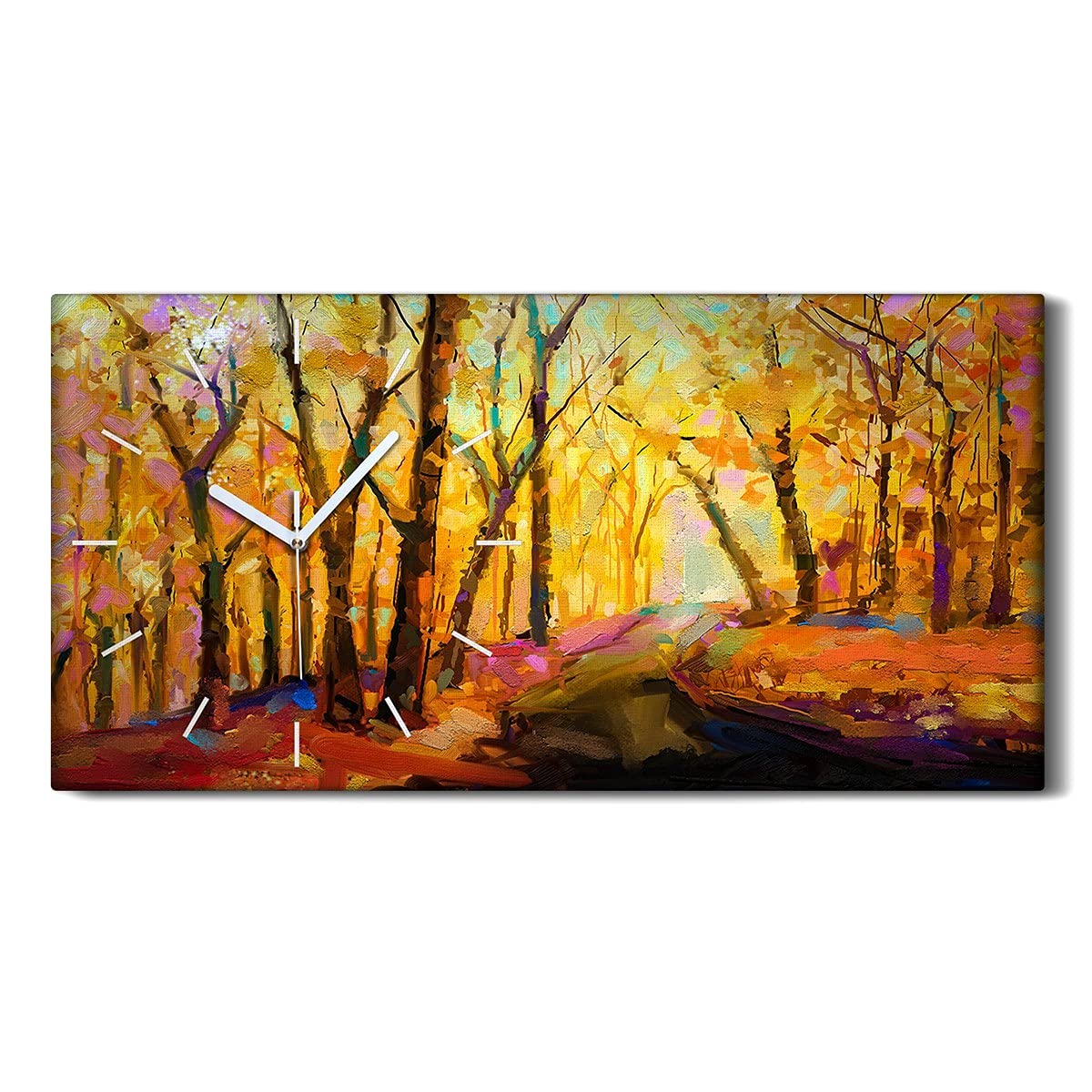 Horloge sur toile mains blanches sans tic-tac photo paysage