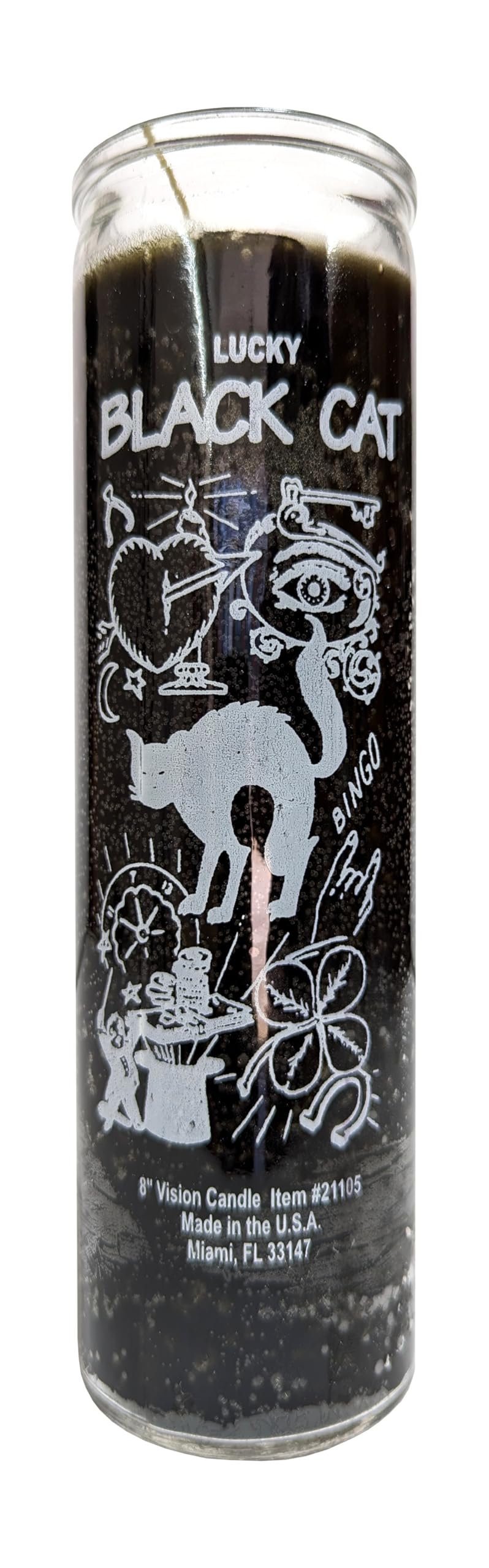 Lucky Black Cat Black Candle