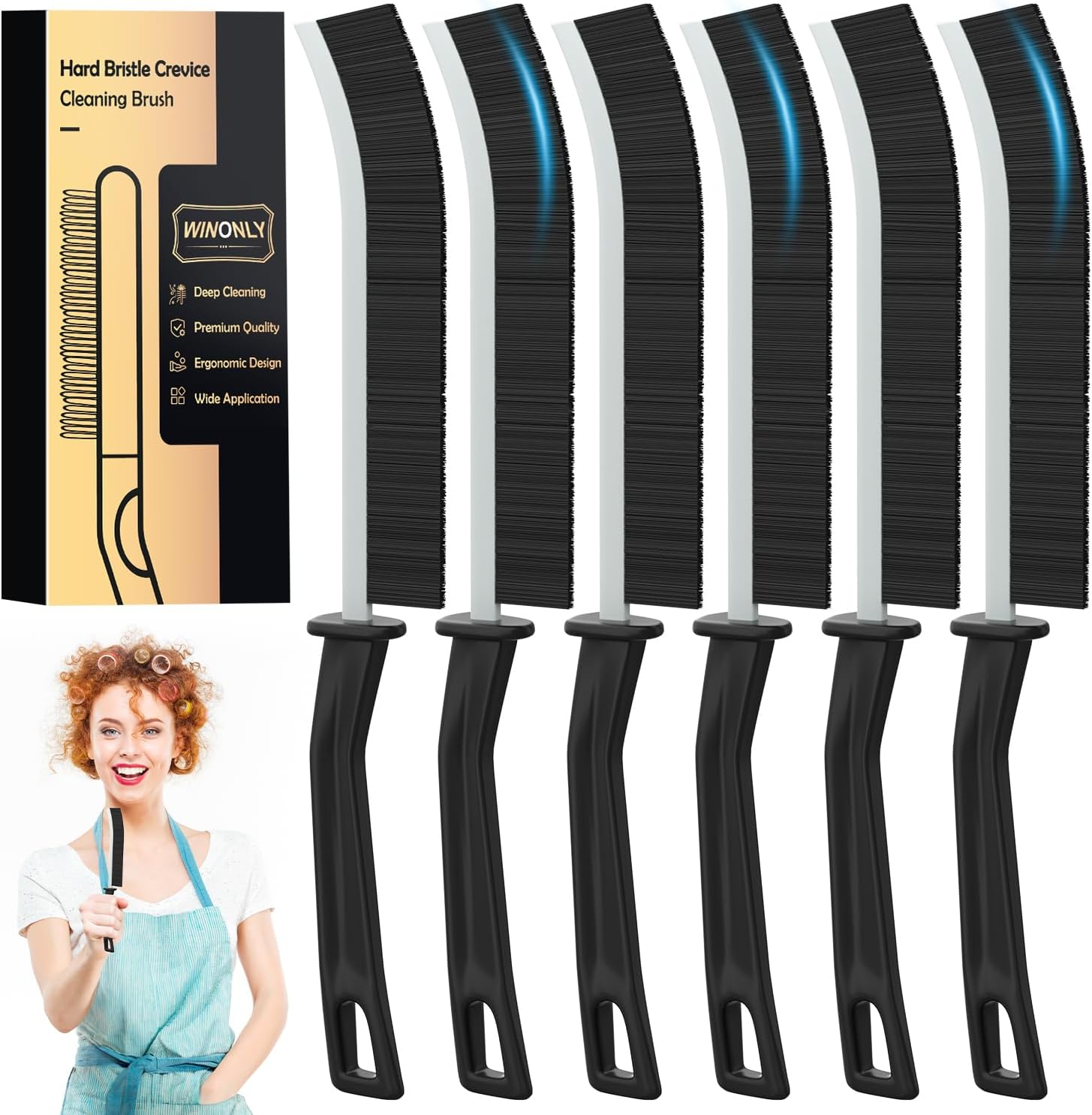 Hard Bristle Crevice Cleaning Brush – Small Cleaning Brushes Set Grout Brush Cleaner Toilet Brush Scrub Brush for Shower Tile Skinny Gap Cleaning Tools for Household Use Bathroom Kitchen Sink Window