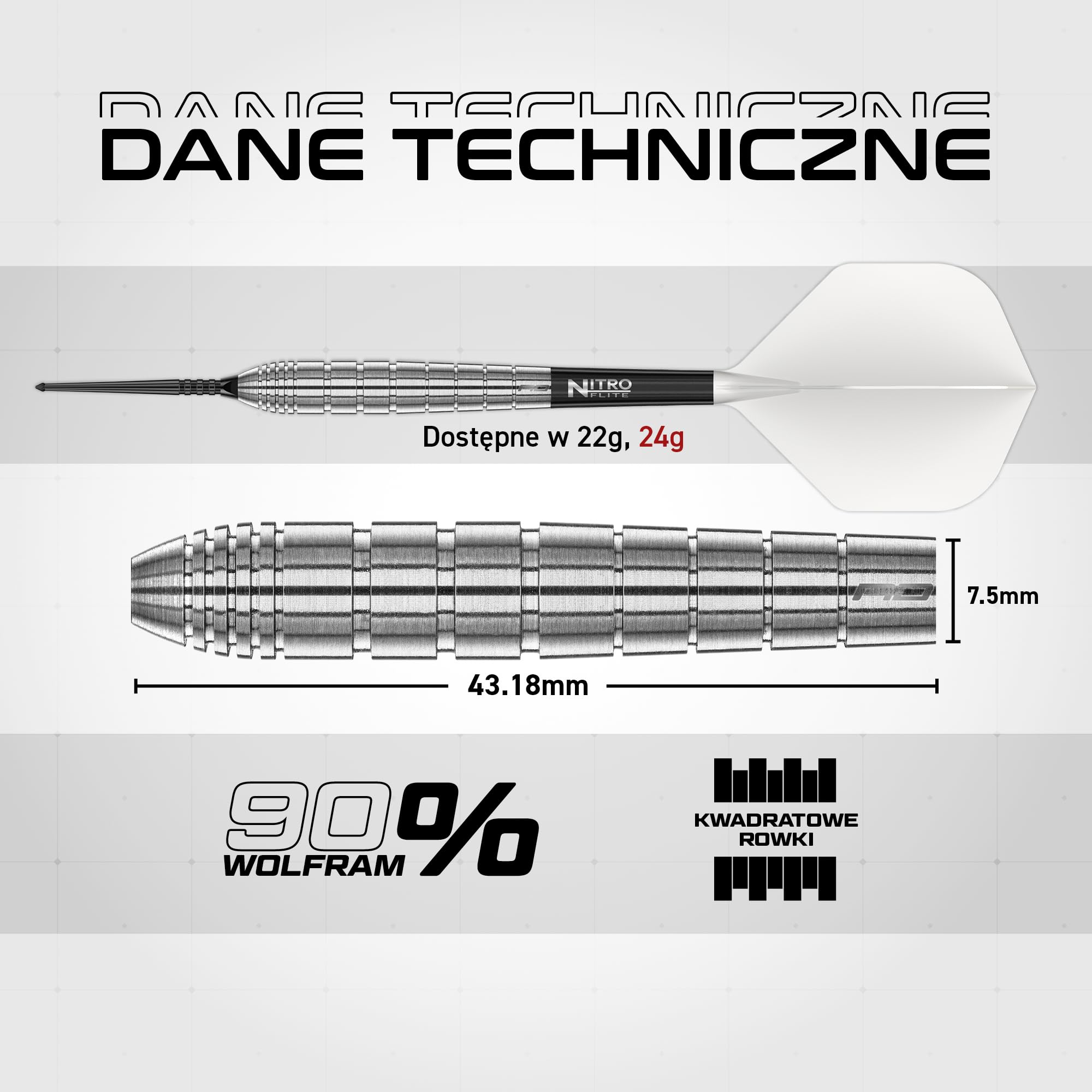 Red Dragon Darty – Luke Humphries 'Coolhand' TX1 Switch Points | 24 g stalowe rzuty | profesjonalne rzuty do darta | 90% wolframowe rzuty z lotkami i trzonkami