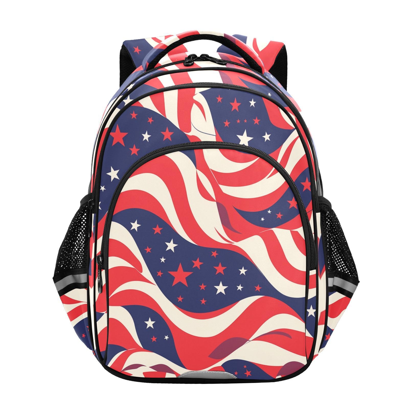 Sac à dos enfant 3-12 ans au motif drapeau abstrait bleu et rouge pour l'école - 8