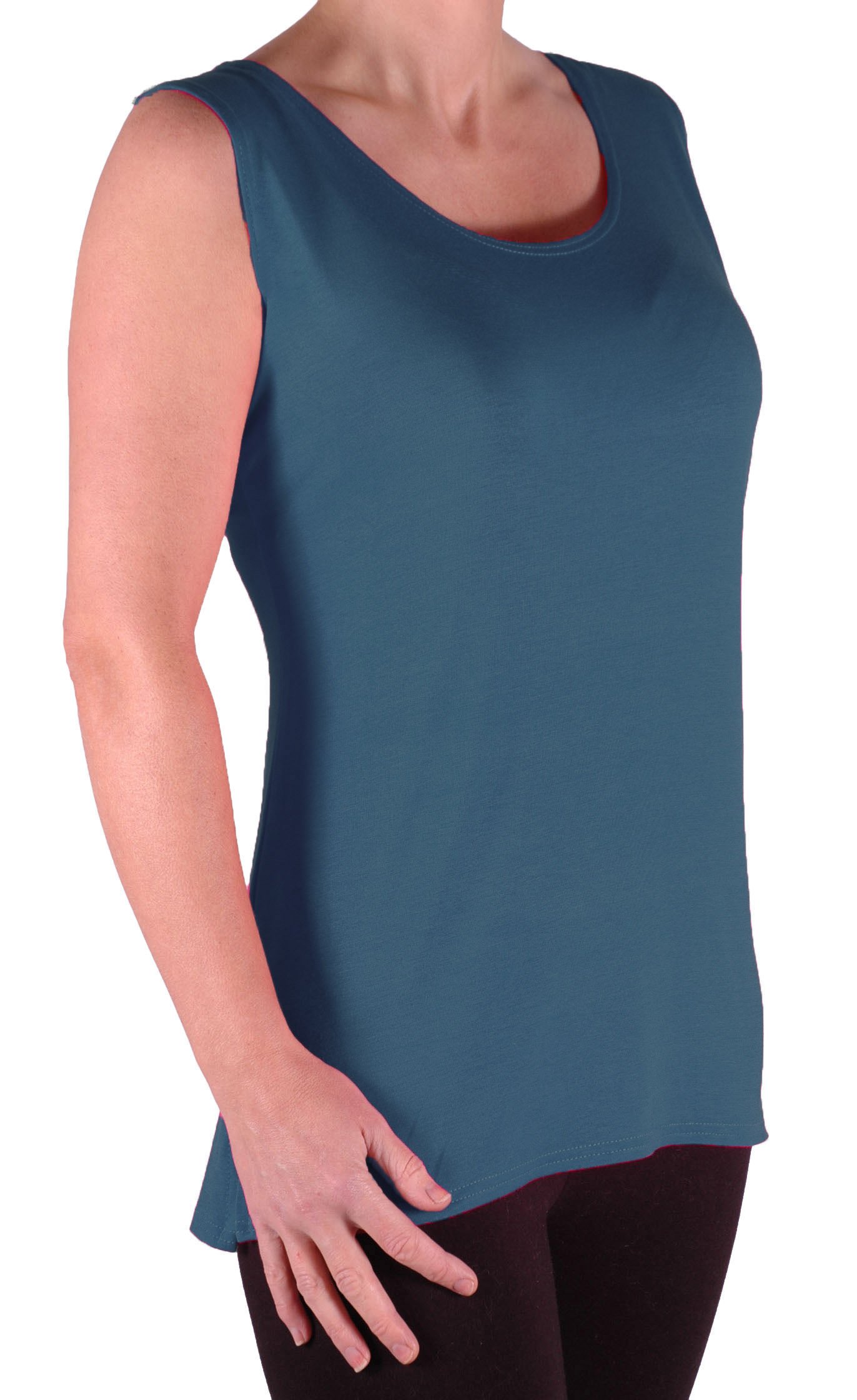 EyeCatch TM - Virginia Womens Cami Top Ladies Plus Size Long Camisole Vest Teal Size 20/22