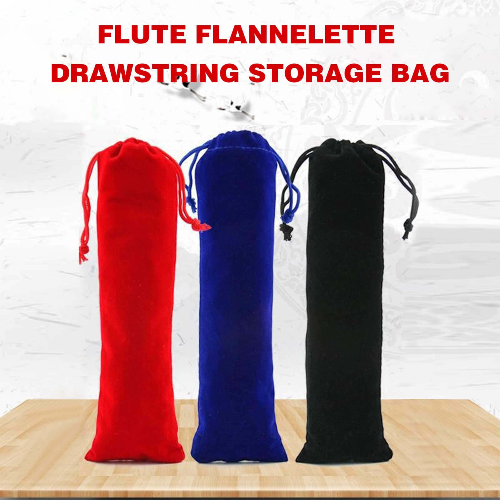Butyeak Housse Flûte à Bec Soprano, Étui pour Flûtes, Flûte à Bec Soprano Etui, Idéal pour Flûtes, Clarinettes, Baguettes, Harmonicas, Cucurbitacées, 3 Pièces(Noir/Rouge/Bleu),37X6cm
