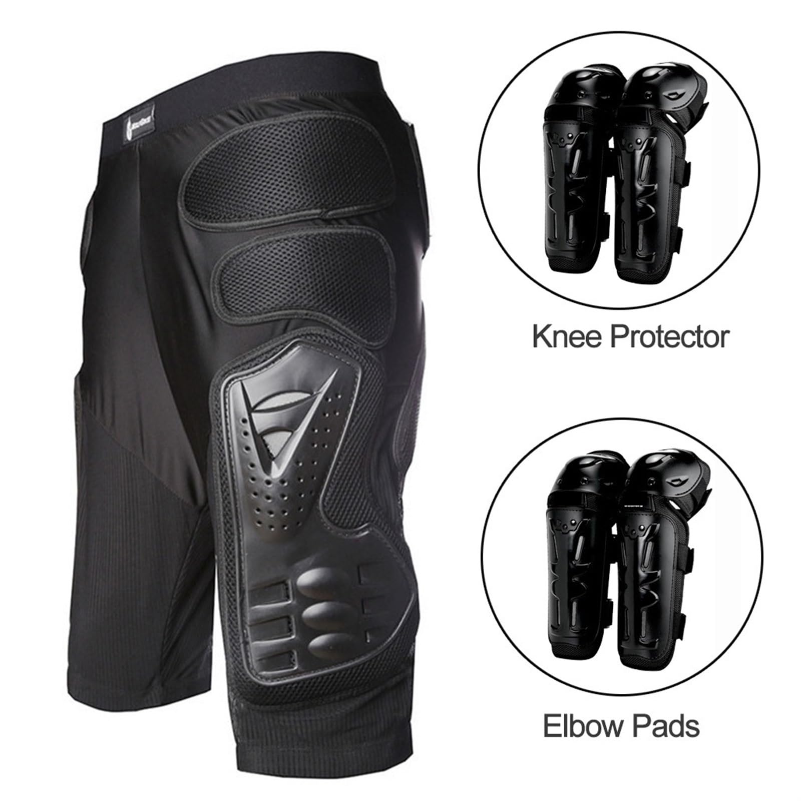 Short de Ski Rembourré Ski Moto Shorts Motocross Hip Hip Pad Protection Planche À roulettes Snowboard Motoneige Hip Pad Shorts Équipement De Protection(FY-BC305,M)