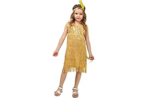 Glittering Ruby Red Kids Flapper Costume