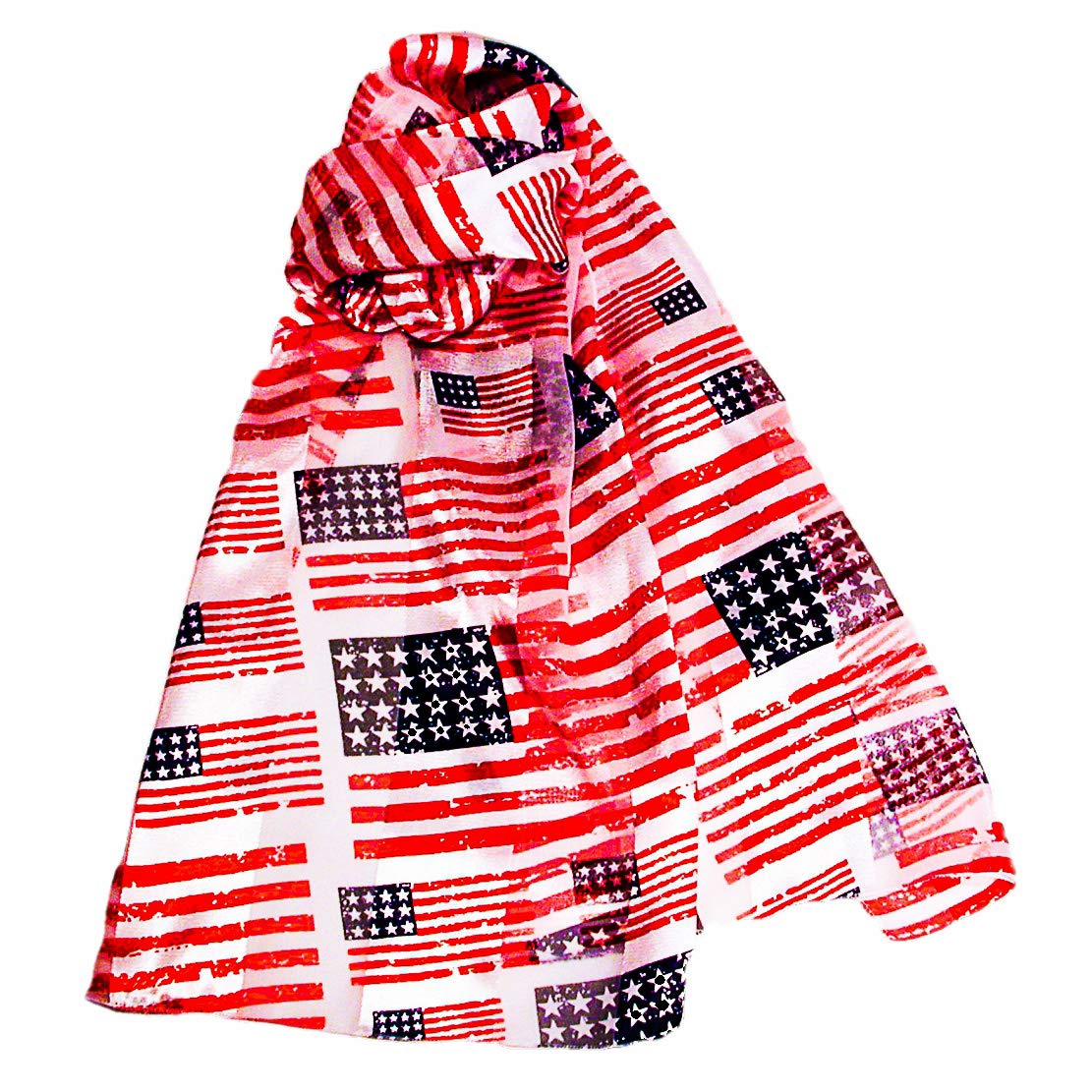 UA Flag Print Long Silky Chiffon Satin Neck Scarf-picture-51