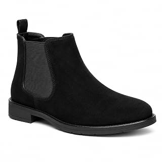 BLAIKHUNT Men’s Ankle Chelsea Boots | Synthetic Suede Upper | Durable Air Mix Gum Sole | Light Weight, Comfortable Fit | Soft Cushioned Slip-On | Black, 7 (BH-SE-CB-B07)