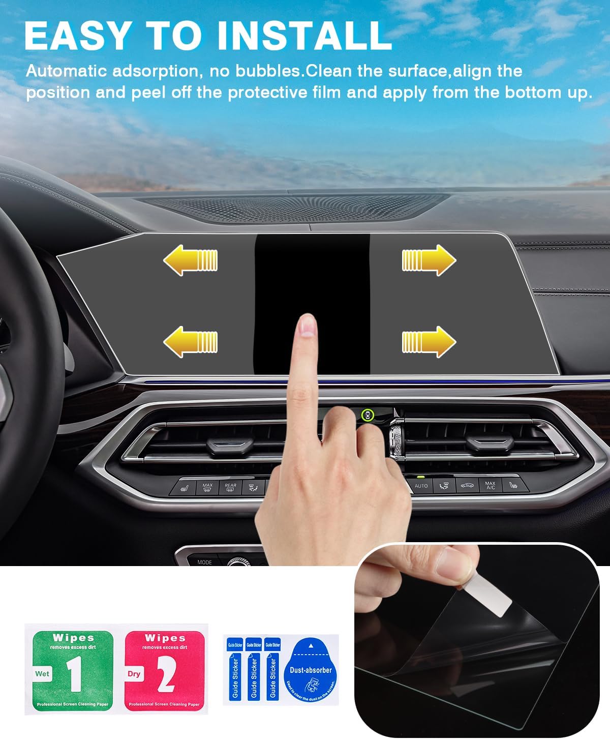 Karltys 2 Pack Screen Protector for 2019-2023 BMW X5 G05/2020-2023 X6 G06/2019-2022 X7 G07 Accessories 12.3-Inch Touchscreen, 9H Tempered Glass Screen Protector for BMW X3, Anti Glare Anti Fingerprint Car Radio Screen Cover