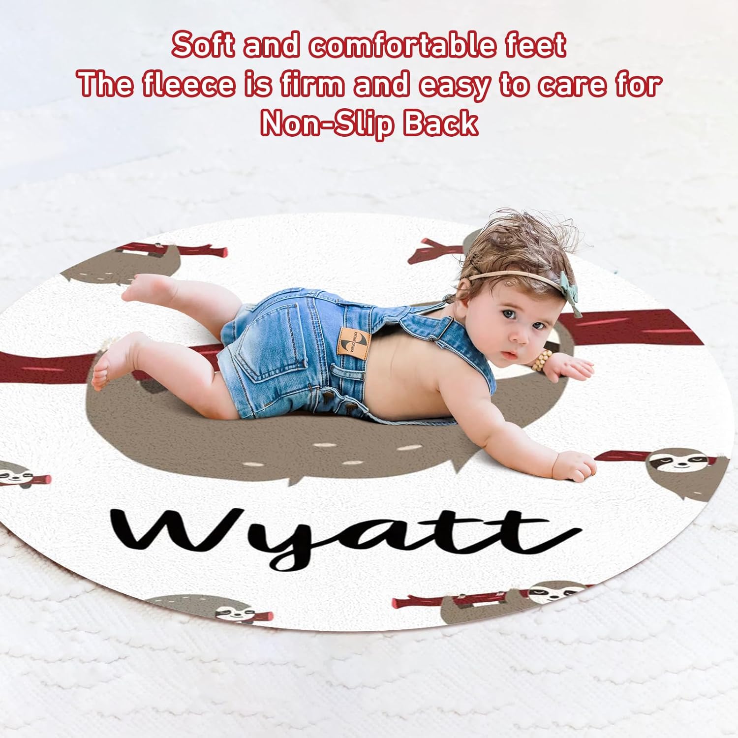 Personalized Baby Sloth Crib Sheet Set：Customized Crib Bedding 3 Piece Sets with Name, Custom Chic Nursery Crib Sheet Bedding Set for Baby Boys and Girls