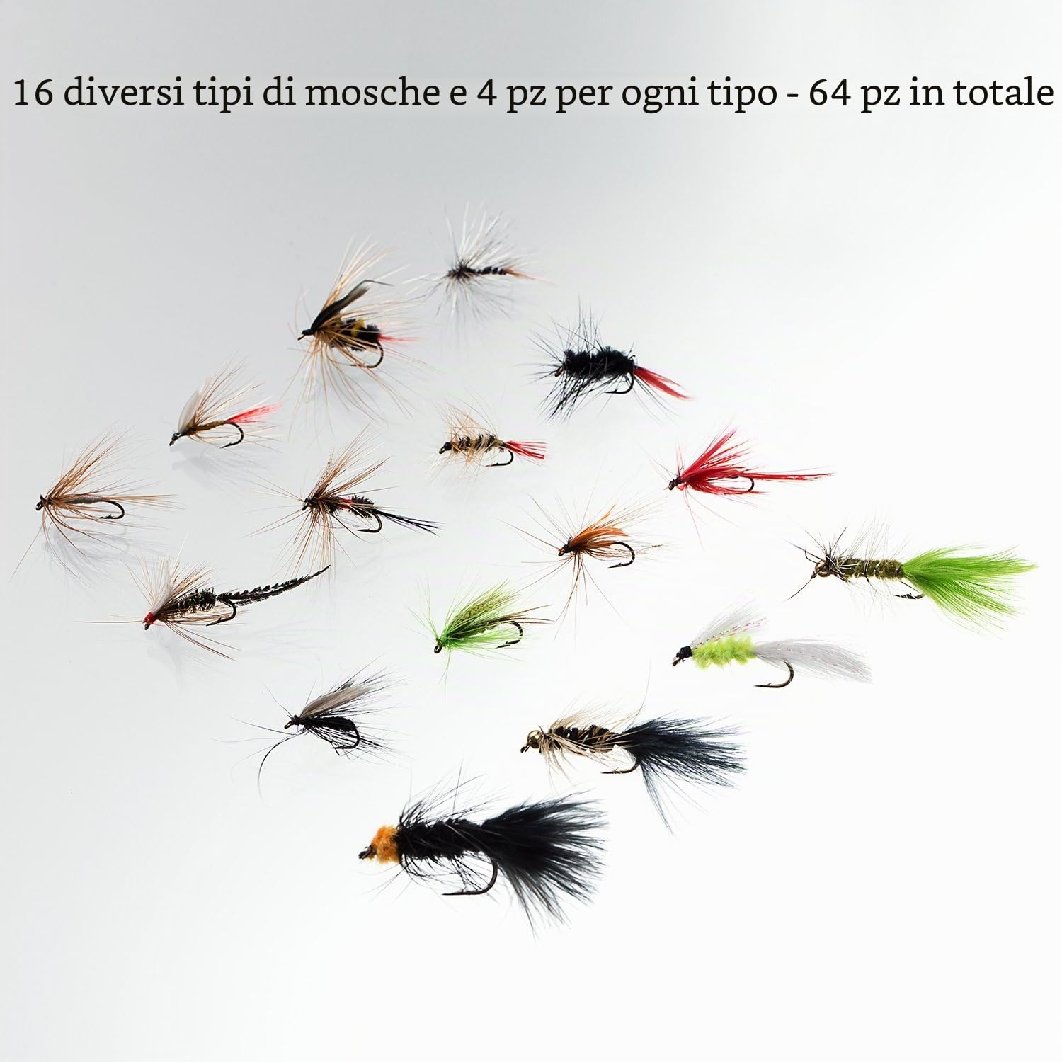 Bassdash Pesca Mosche Artificiali Esche Set Fly Fishing Flies Kit Assortimento di Mosche Trota Bass Fishing con Fly Box
