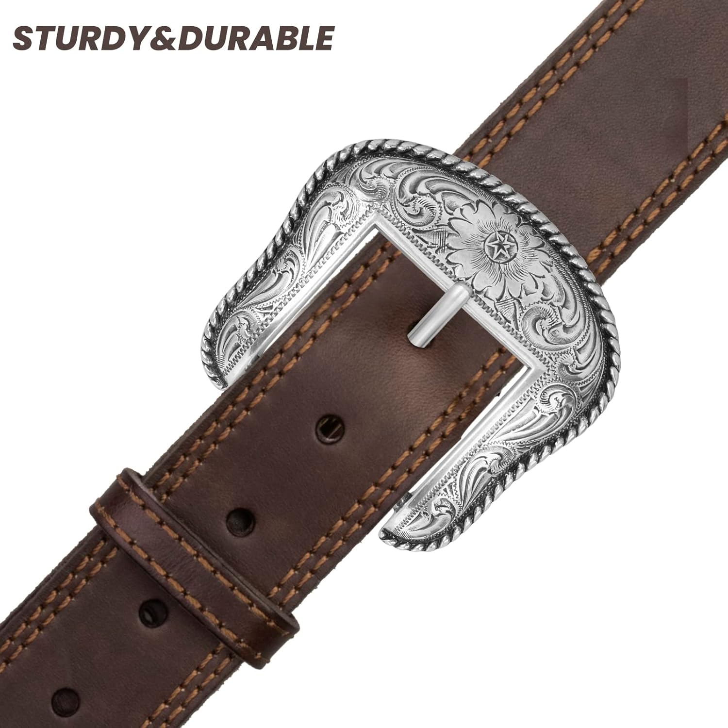 Classic antique replacement belt buckles for men and women (Vintage Silver-4) - Image 5