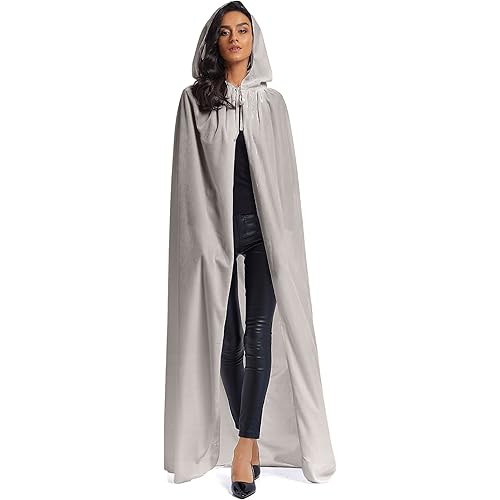 Evlatte Velvet Cloak, Adult Hooded Cloak Velvet Cape Halloween Witch Costume for Men and Women Cosplay Costumes