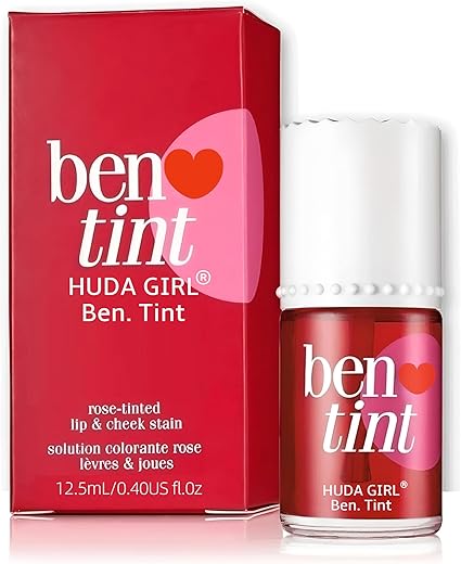 HUDA GIRL Korean Style Liquid Lip and Cheek Tint with Watermelon, Strawberry, Tomato Extracts – Rose Fragrance, Nourishing & Long-lasting. Smudge & Waterproof Cheeks Blusher for…